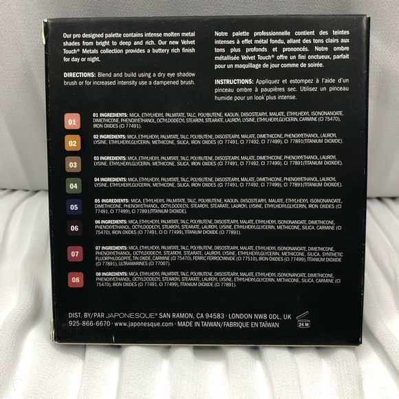 NIB- Japonesque Velvet Touch Metals Eye Shadow Palette - Picture 2 of 7